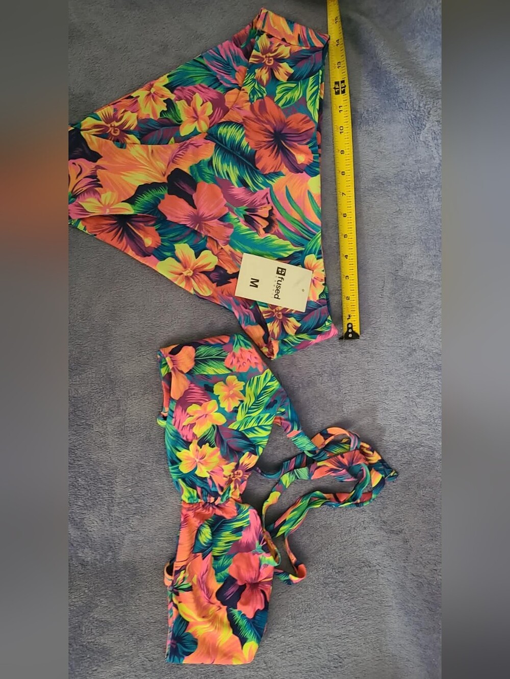 Fused Hawaii Tropical Floral Bikini Set in Bright Multicolor